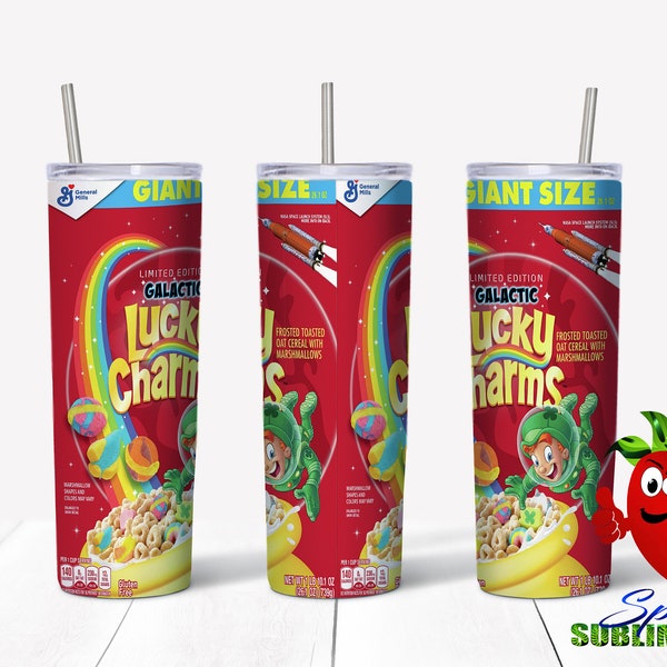 Lucky Charms funny sublimation waterslide design 20oz tumbler full wrap Christmas gift