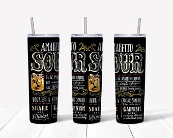 Amaretto sour sublimation waterslide design 20oz tumbler full wrap Summer