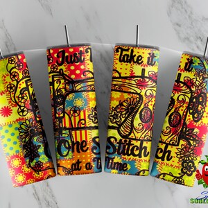 Just take it one stitch at a time sewing quilting sublimation waterslide design 20oz tumbler full wrap Summer Christmas gift