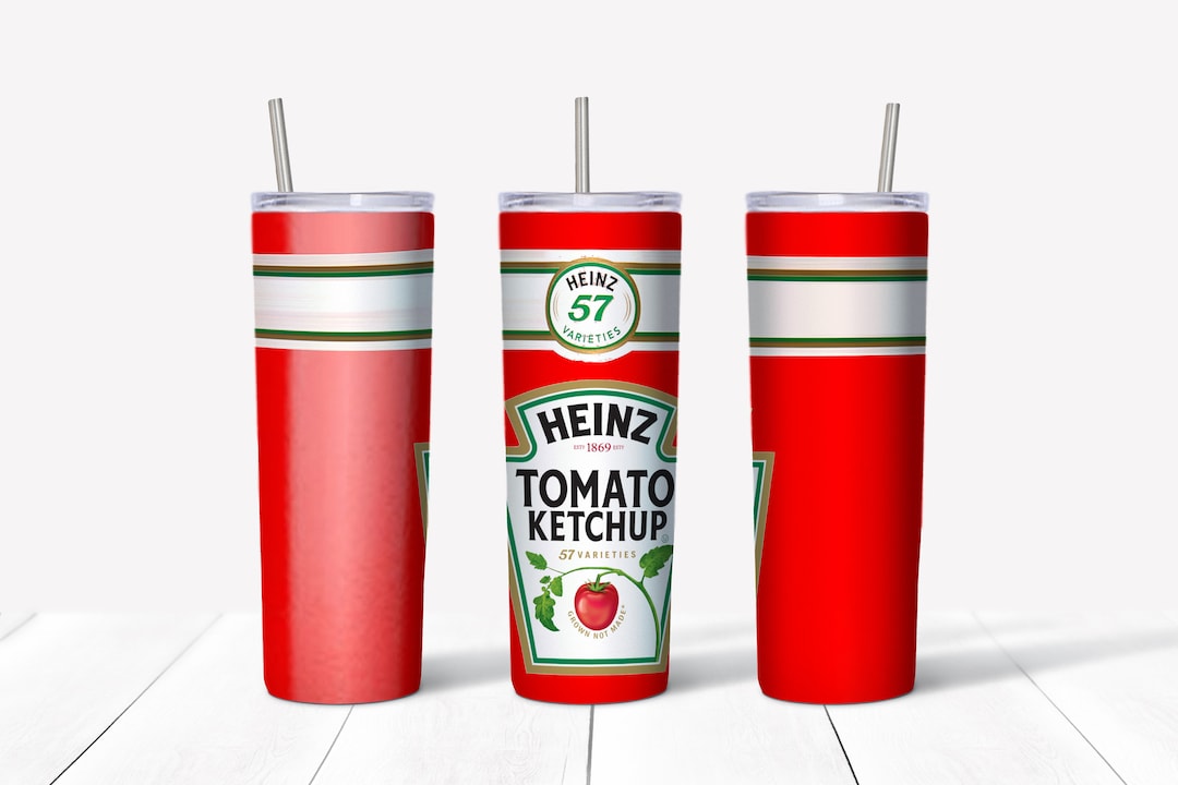 Ketchup Sublimation Waterslide Design 20oz Straight Tumbler Etsy