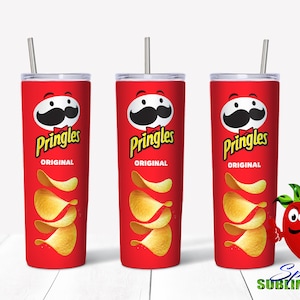 Chips snacks funny sublimation waterslide design 20oz tumbler full wrap Christmas gift