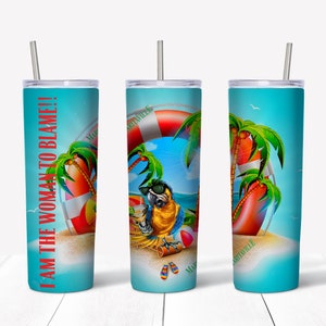 Margaritaville sublimation waterslide design 20oz straight tumbler full wrap