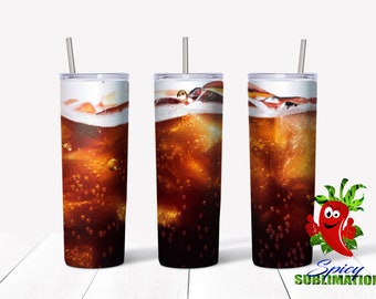 Soda pop sublimation waterslide design 20oz tumbler full wrap Christmas gift Summer