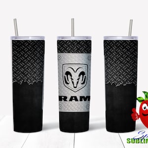 Ram Truck sublimation waterslide design 20oz tumbler full wrap Christmas gift