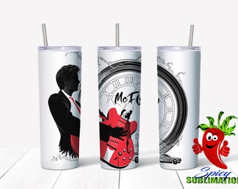 McFly Christmas sublimation waterslide design 20oz tumbler full wrap waterslide