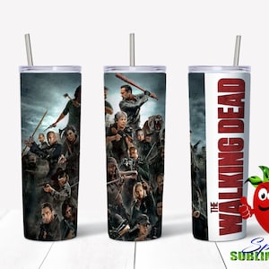 Walking dead sublimation waterslide design 20oz tumbler full wrap