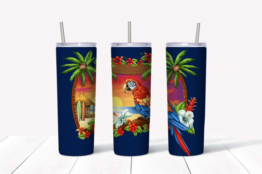 Parrot Sublimation Waterslide Design 20oz Straight Tumbler Etsy