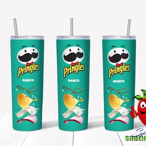 Chips snacks funny sublimation waterslide design 20oz tumbler full wrap Christmas gift