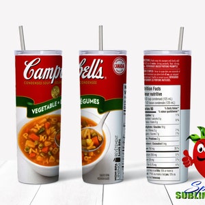vegetable noodle soup funny sublimation waterslide design 20oz tumbler full wrap Christmas gift