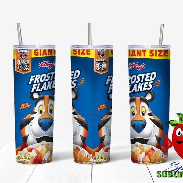 Frosted flakes funny sublimation waterslide design 20oz tumbler full wrap Christmas gift