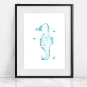 Watercolor Seahorse Print