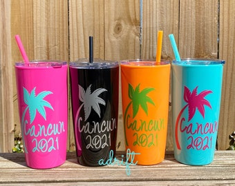 Destination Wedding Favor Destination Wedding Tumbler Personalized Cancun Mexico Tumbler