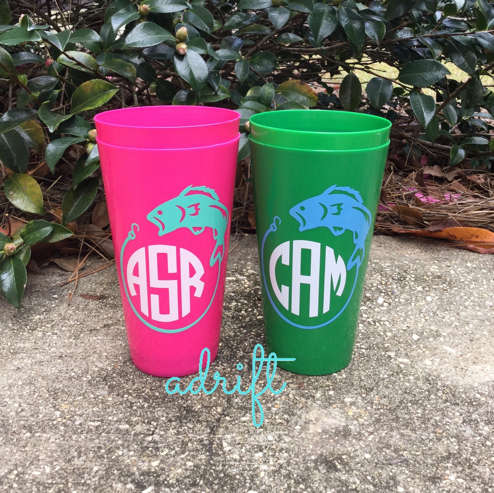 Monogrammed Cups Personalized Cups Monogram Tumbler Plastic Etsy