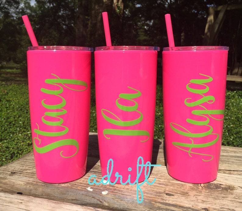 Custom tumbler with lid /& straw Personalized name coffee mug tumbler Monogram Tumbler Insulated tumbler with name Personalized gift
