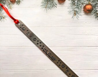 Handmade Bookmark/Personalized/Let It Snow/Christmas/Book Lovers/Back to School/Stocking stuffer/Teacher Gift/Snow/Snowflakes