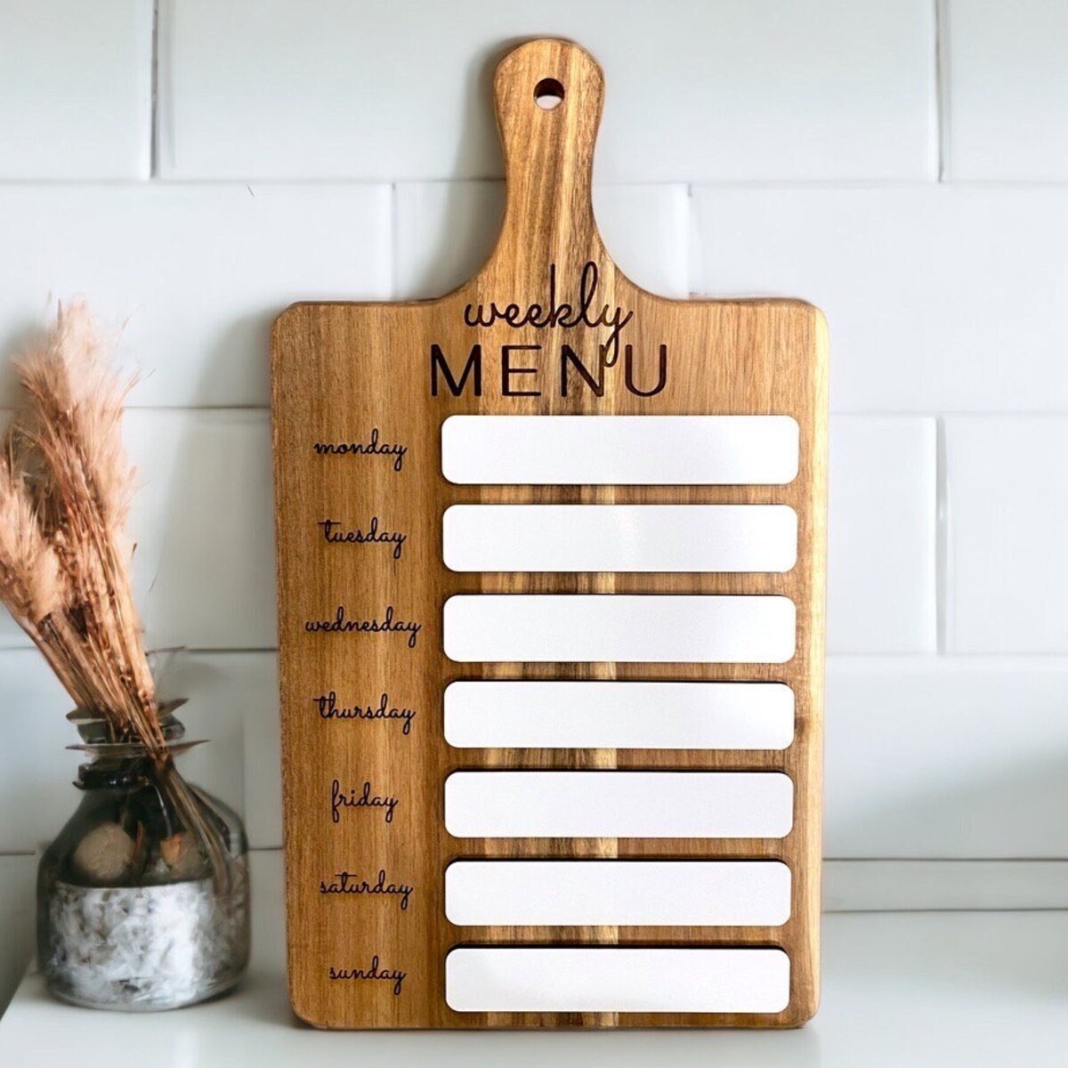 Weekly Menu Cutting Board, Dry Erase Menu Board, Meal Planner, Kitchen Decor - Etsy