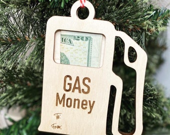 Personalized Gas Money Ornament, Christmas Gift, Funny Ornament, Gift Card Holder