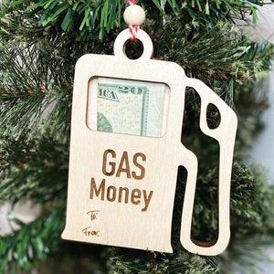 Ornamento de dinheiro de gás personalizado, presente de Natal, ornamento engraçado, porta-cartão de presente