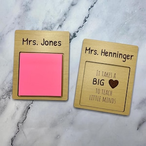 Teacher sticky note Holder, Personalized teacher gift, Teacher appreciation gift, Notepad holder + sticky notes INCLUDED