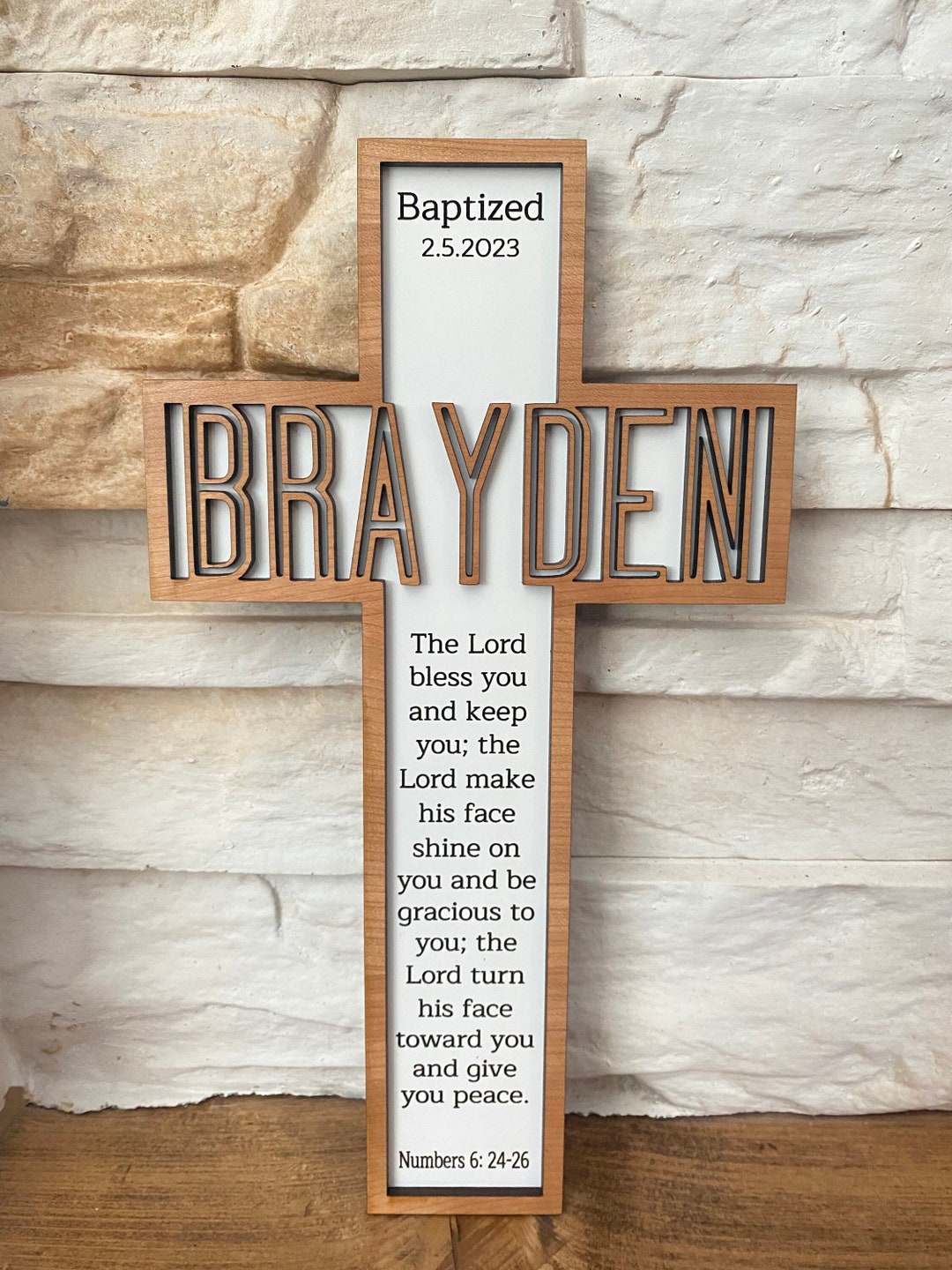 Personalized Wooden Baptism Cross Baptism Gift Etsy