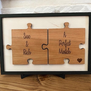 A Perfect Match Puzzle Sign, Personalized Couple Sign, Valentines Day ...
