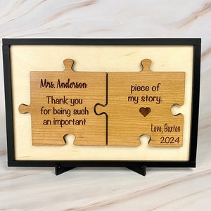 Personalized puzzle sign, teacher appreciation gift, thank you gift, Gift for teacher