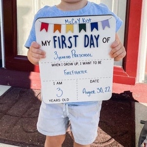 First Day and Last Day of School Sign, Personalized Back to School Photo Prop