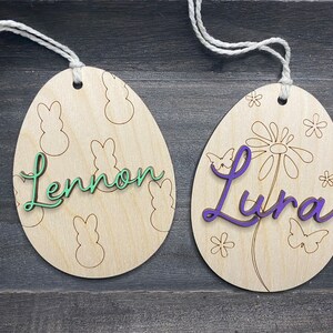 Easter Basket Tags, Personalized Easter Egg Name Tags