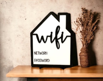 Wifi Password Sign | Dry Erase Home Office Sign | Wifi Sign with Stand