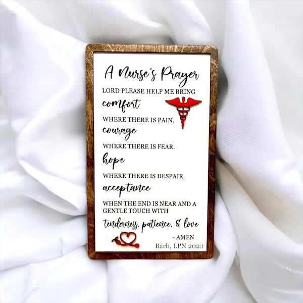 A Nurse's Prayer Sign, Nurse Gift, Nursing School Graduation