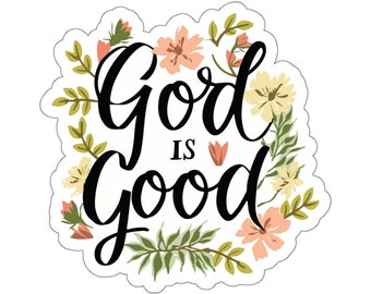 Christian Jesus Kiss-Cut Sticker, God Is Good Sticker, Seek Jesus, Faith, Religious, Christianity Sticker for Water Bottle, Tumbler, Laptop