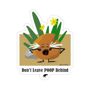 Lassen Sie keinen Poop hinter sich Transparenter gestanzter Outdoor-Aufkleber, niedlicher Hundekot-Karikaturaufkleber, Säubern nach Ihrem Hundeaufkleber, Hundelebenaufkleber