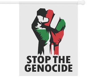 Stop The Genocide Garden & House Banner, Human Rights Sign, Free Palestine, Save Gaza, Save Children, Ceasefire, End The Apartheid, End War