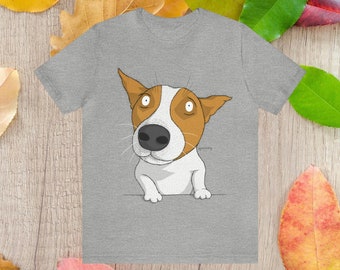 Jack Russell Terrier Unisex Jersey Short Sleeve Tee, Dog Cartoon Shirt, Jack Russell Shirt, Dog Lover Shirt, Dog Mom Shirt, Dog Dad Shirt