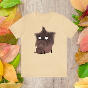 T-shirt unisexe à manches courtes en jersey Griffon de Bruxelles, chemise chien drôle, chemise dessin animé chien kawaii, chemise amoureux des chiens, chemise maman chien, chemise papa chien