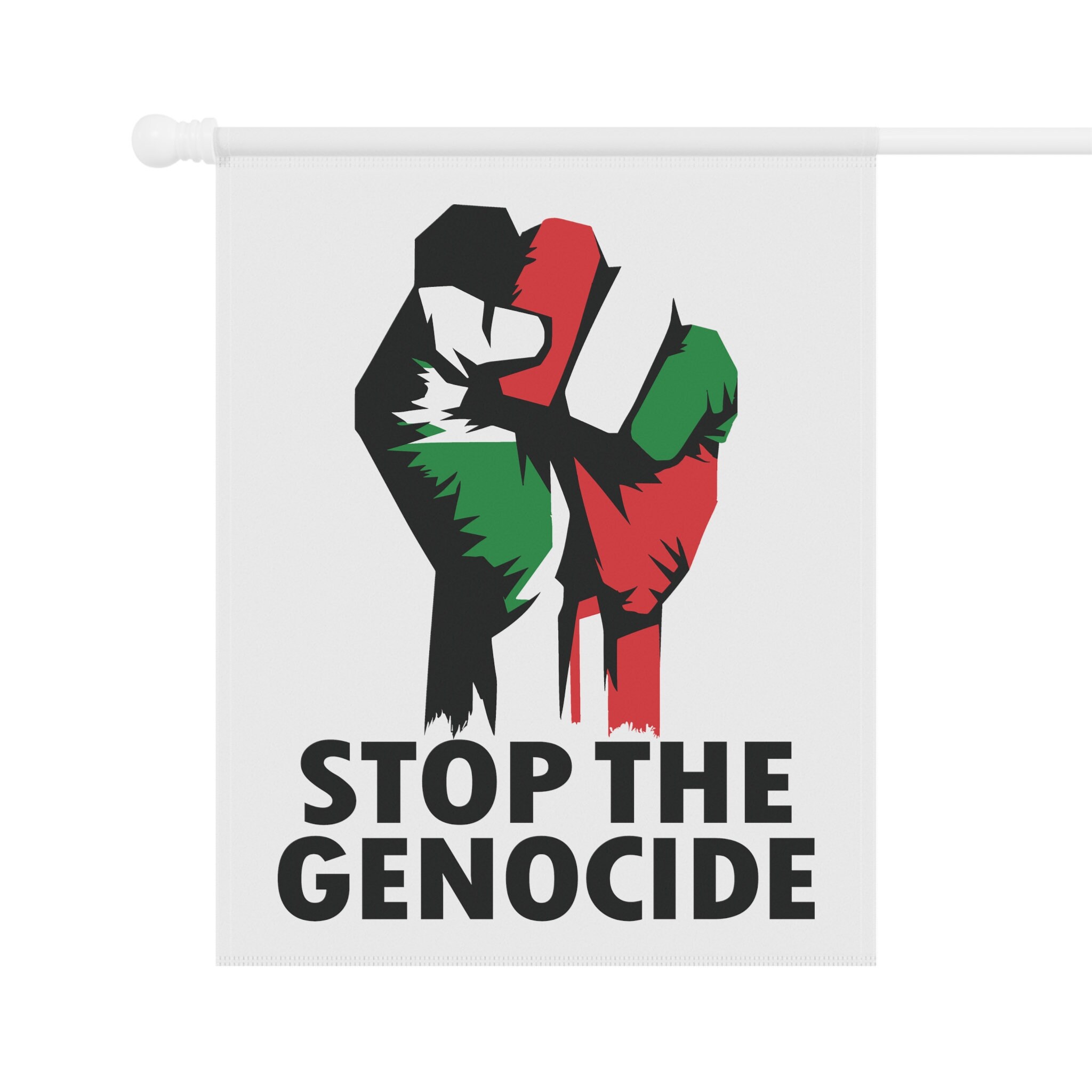 Gartenflagge „Support Humanity Not Genocide“ – Doppelseitig, 30x45 Cm, Polyester