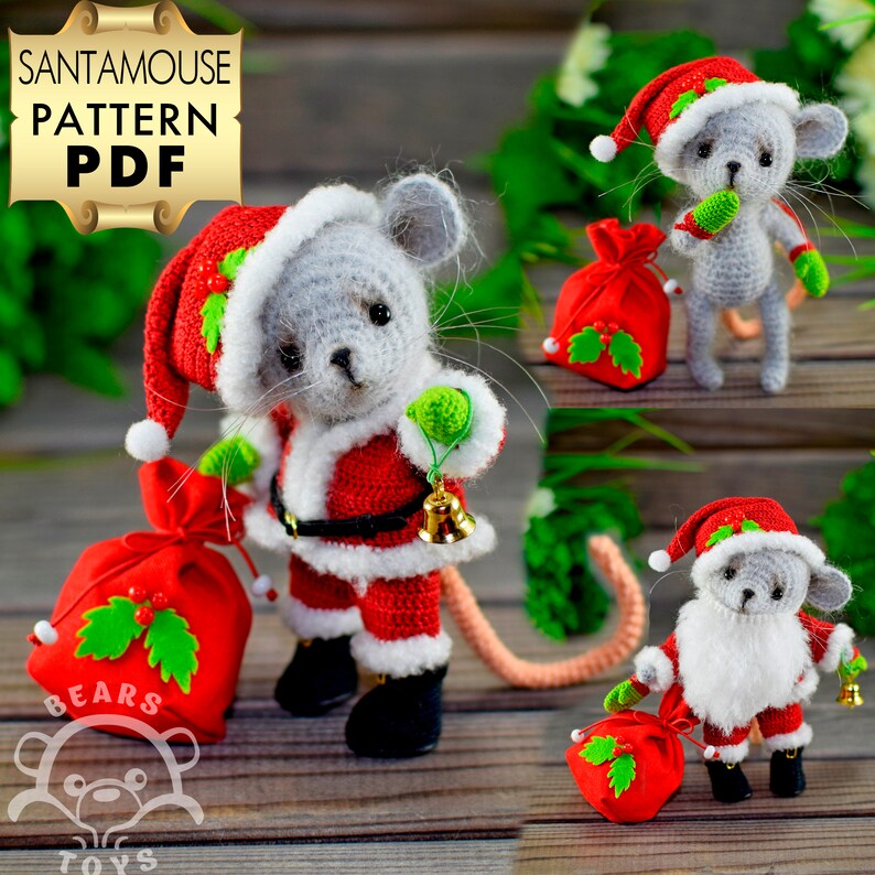 Crochet Pattern of the Santa Mouse + outfit