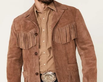 メンズ スエードレザー トラッカージャケット：ヴィンテージ