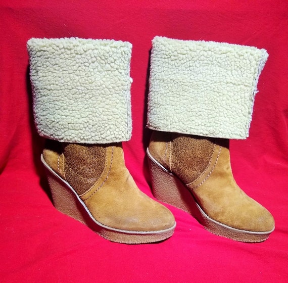 Vintage Wedge Boots