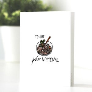 Carte PHO-nominale | Carte de voeux, carte Punny pour les gourmands, carte faite à la main, anniversaire, carte d'amitié