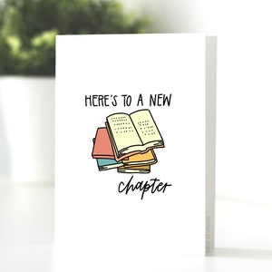 Here's to a New CHAPTER Card, Punny, Celebration, Birthday, Book Lover