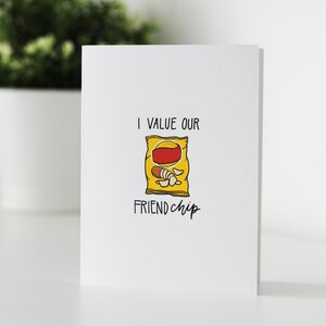 Carte Friend-CHIP, Carte de vœux, Punny, Fait main, Foodie, Carte d'amitié