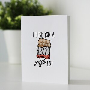 I Like You A WAFFLE Lot Card, Love, Amitié, Foodie, Asian Snack