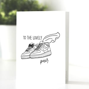 À la belle carte de paire, Air Force 1s, mariage, couple