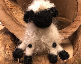 Mini Blacknose Valais,GoGo Lamb, ForEver Flock, Sheep friendly handmade, rescued sheep, felted gift, Message on gift tag