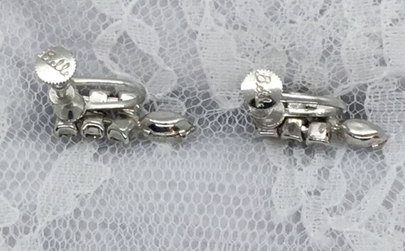 Earrings Vintage BELLE Screw On  Clear Rhinestone… - image 5