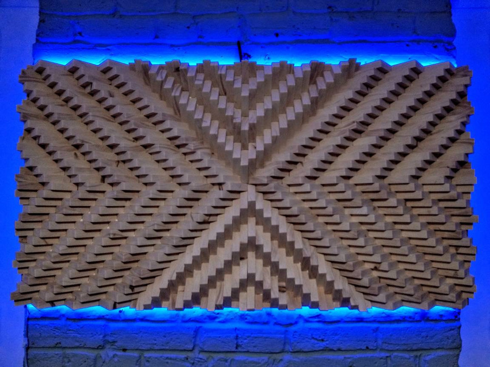 Natural Wood Sound Diffuser Business Logo LED Wall Art Etsy