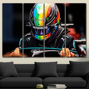 Lewis Hamilton art Hamilton canvas Hamilton wall decor Formula 1 wall art Mercedes petronas Racing car  Mercedes fan gift Man cave decor
