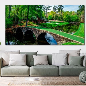 Augusta national golf art Amen corner Golf course print Golf decor Masters golf Golf wall art Golf club decor Gift for golfer Large wall art