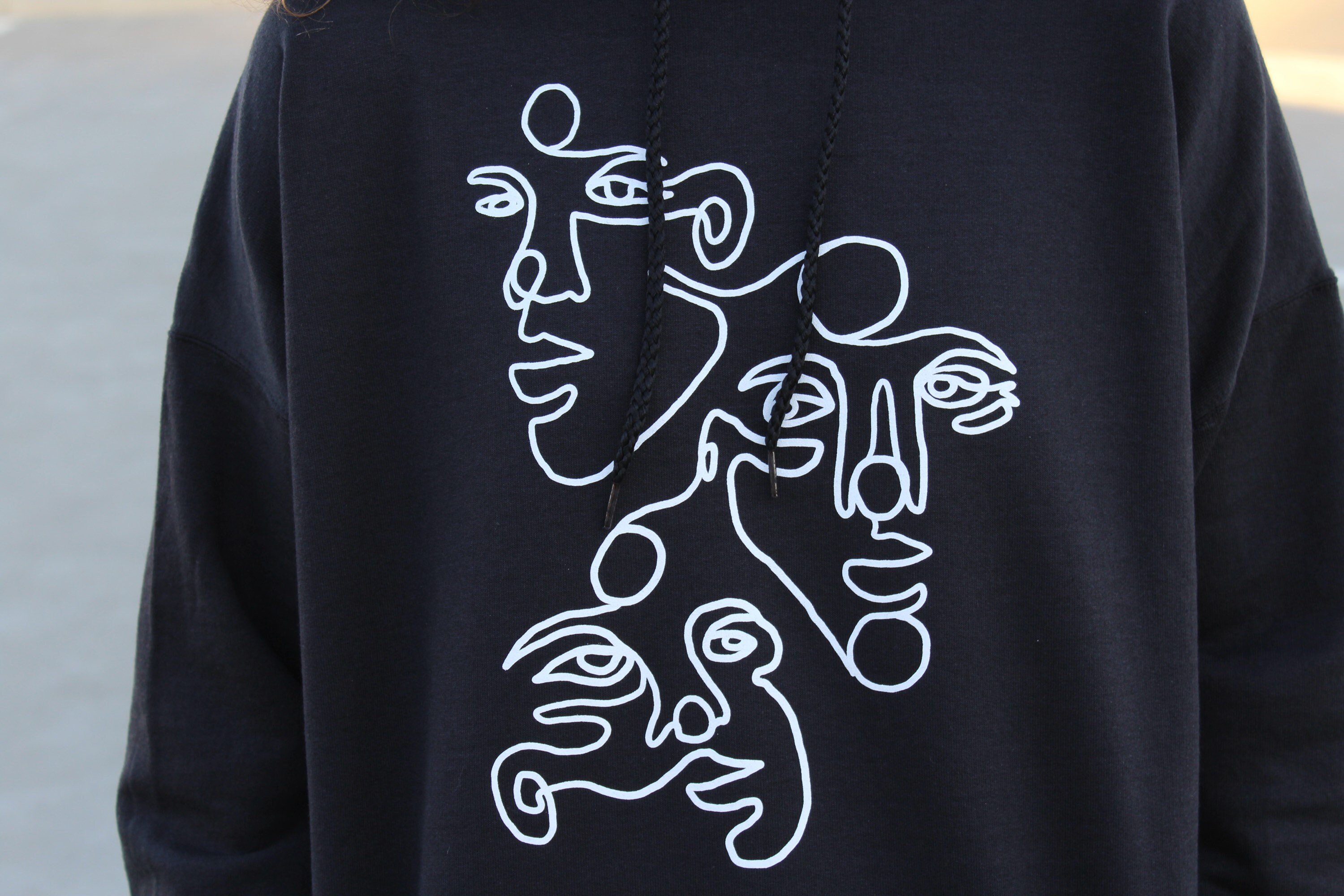 Oversized unisex line art hoodie Etsy